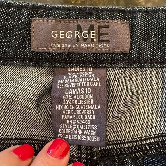 George Designs by Mark Eisen Denim Capri Sz 10 - Picture 3 of 11